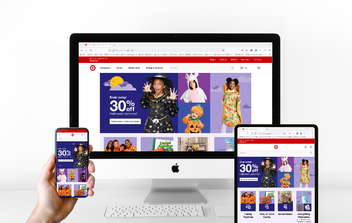 Target website: mobile, desktop, and tablet